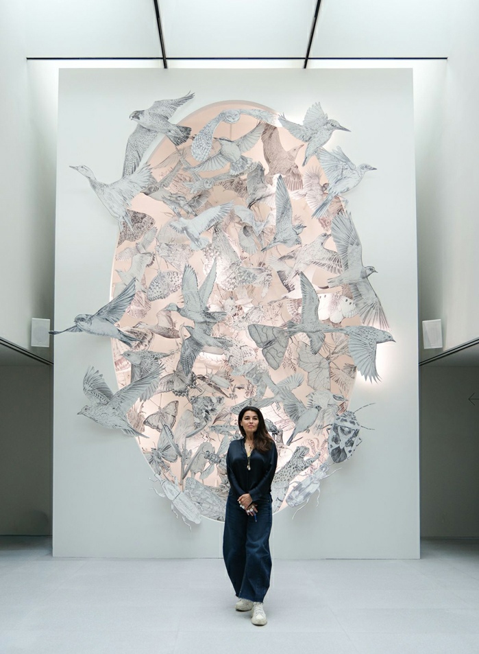 Es Devlin with Come Home Again, 2026. Painted plywood, sound, LED, 5 × 3 m. Photo: © FUTURA SEOUL.