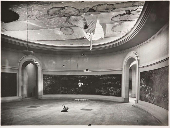 Cyprien Gaillard, Wassermusik II, 2025. Details, Paris, Musée de l’Orangerie, Photograph of Monet’s Water Lilies, August 30, 1944. Collection of Musée de l’Orangerie, Paris. 