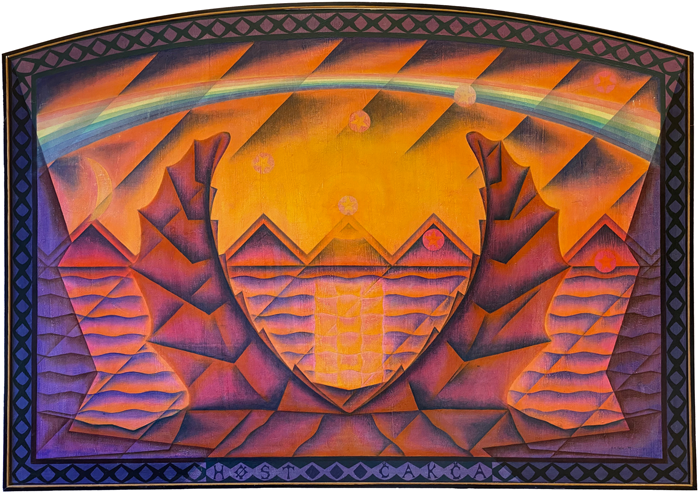 Alf Magne Salo, Høst Čakča (Autumn), 1987. Oil on wood, 120 × 170 cm. Courtesy of the Center for Northern Peoples.